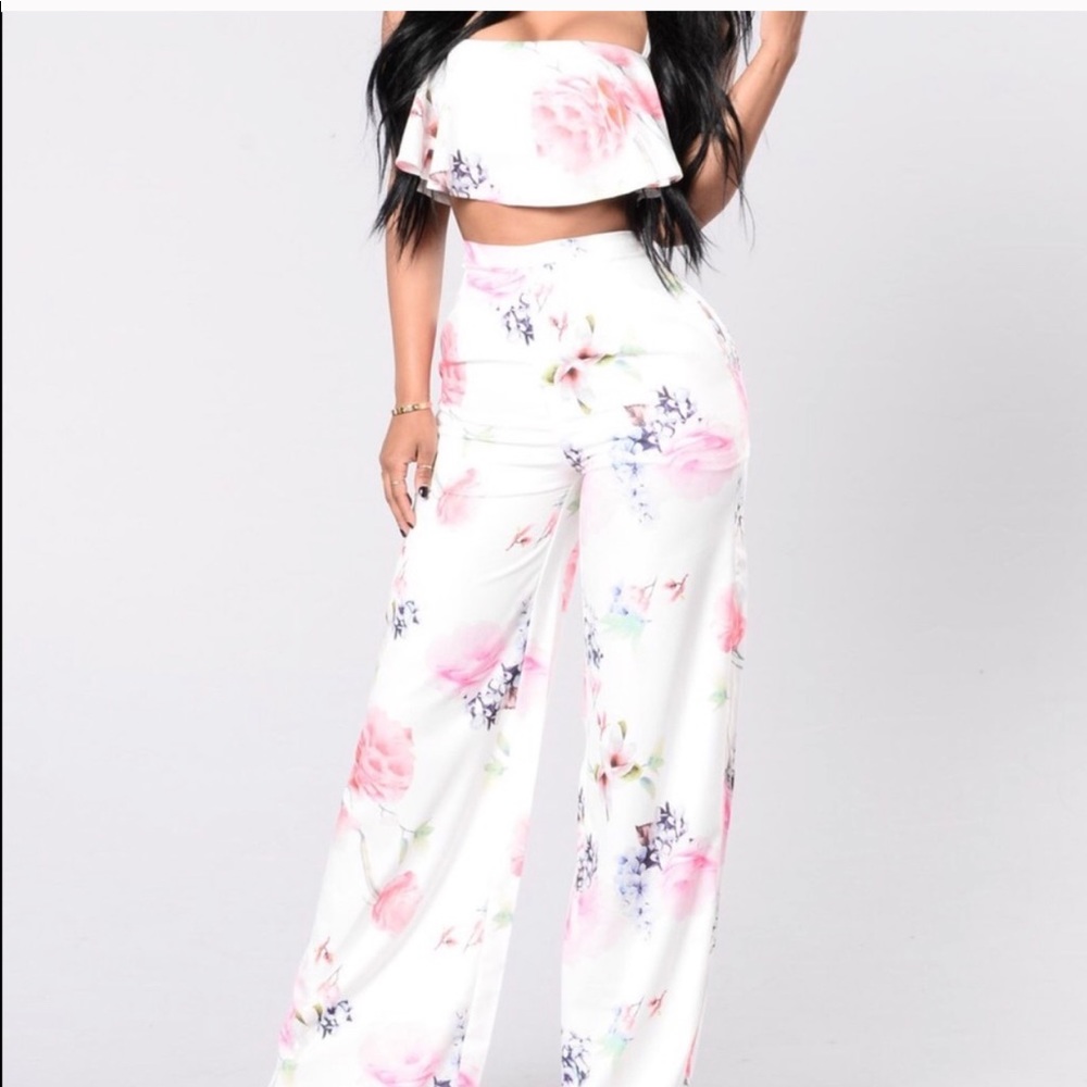 Fashion Nova Two Piece Floral Set